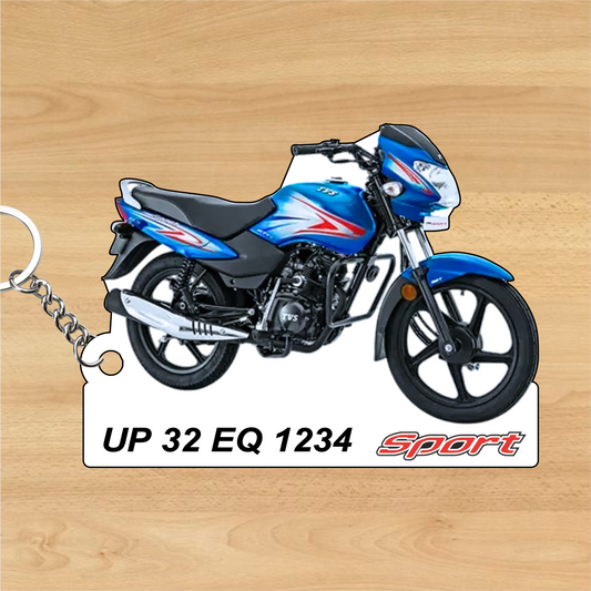 TVS Sport - Personalized TVS Keychain - Wood, Acrylic, Metal Printed