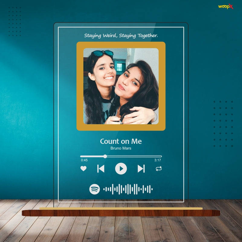 Customized Spotify Acrylic Music Plaque with Laser Engraved Spotify Code & Personalized Quote