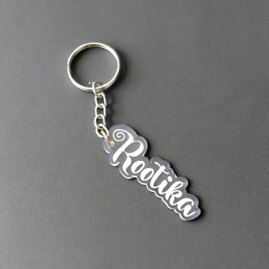Customized Engraved Transparent Acrylic Name Keychain