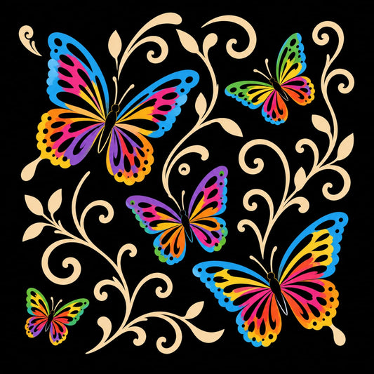 Butterfly Garden Laser Marked MDF DIY Painting Base