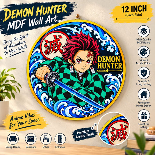 Demon Hunter Tanjiro MDF Wall Art – DIY Craft Kit (Pre-Marked)