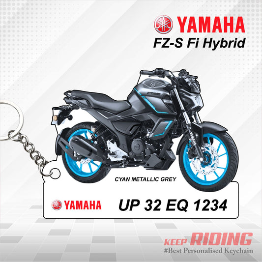 FZ-S Fi Hybrid - Personalized Yamaha Keychain  - Wood, Acrylic, Metal Printed