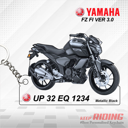 FZ-Fi Version 3.0 - Personalized Yamaha Keychain  - Wood, Acrylic, Metal Printed