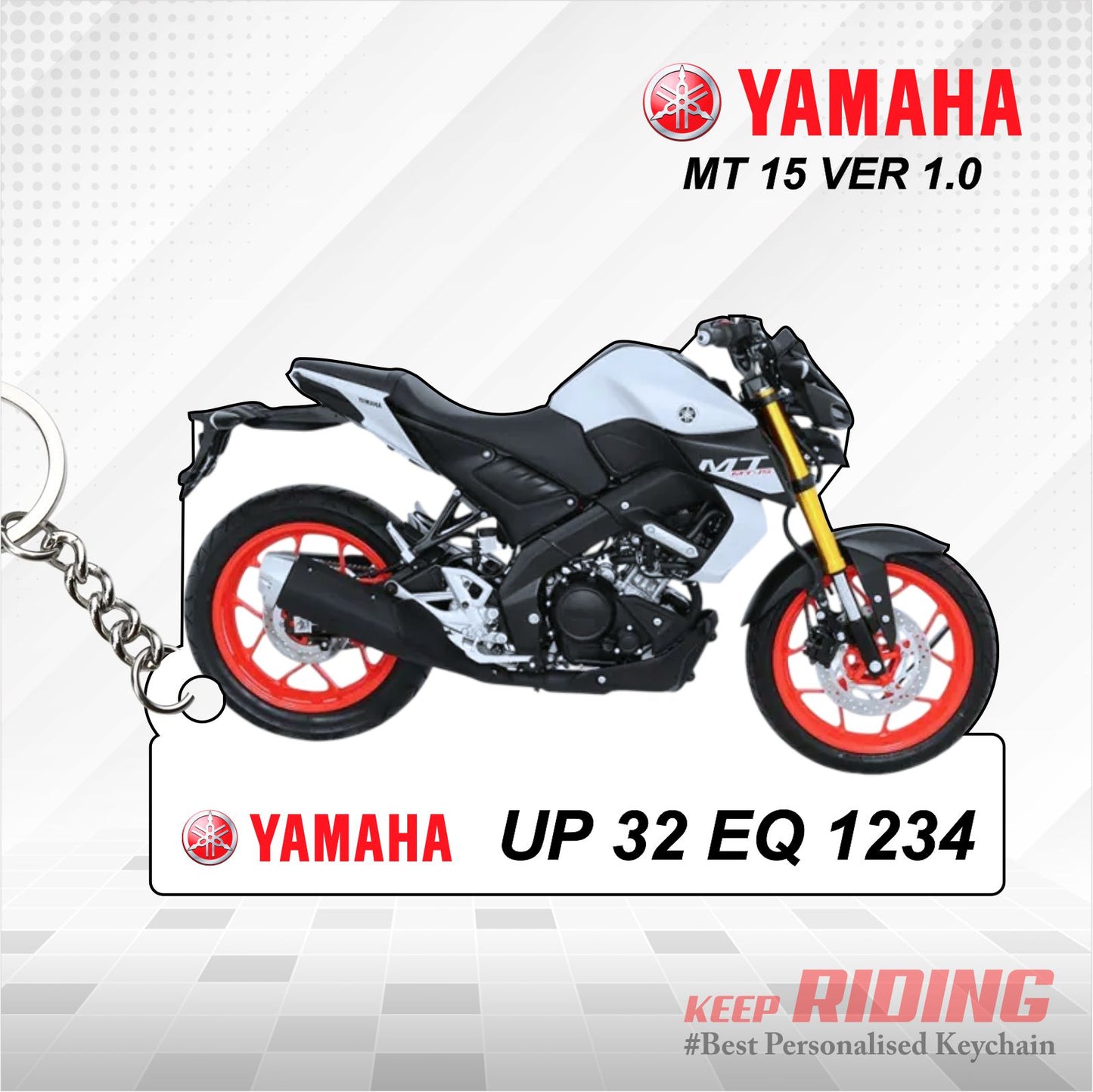 MT-15 Ver 1.0 - Personalized Yamaha Keychain - Wood, Acrylic, Metal Printed