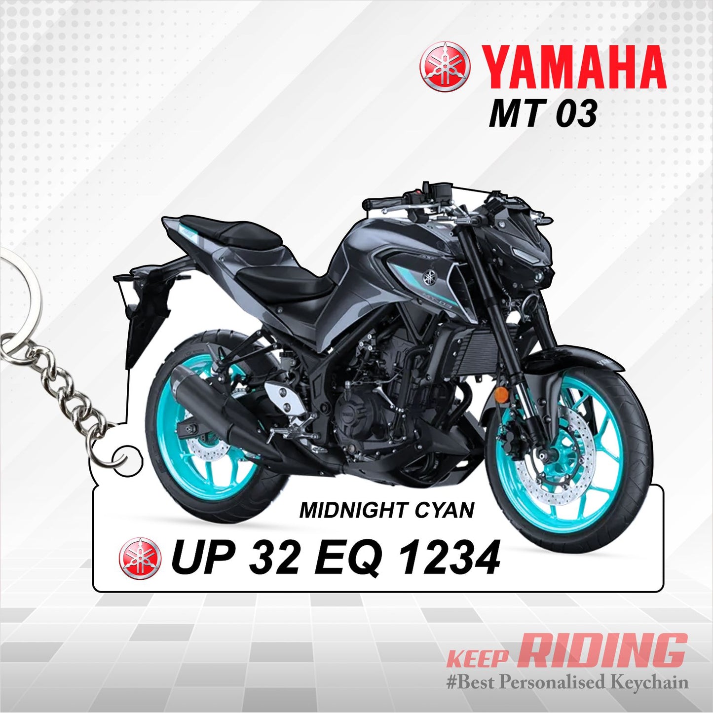 MT-03 - Personalized Yamaha Keychain - Wood, Acrylic, Metal Printed