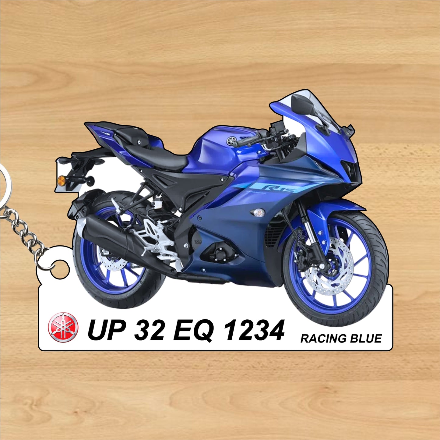 R15 V4 - Personalized Yamaha Keychain - Wood, Acrylic, Metal Printed