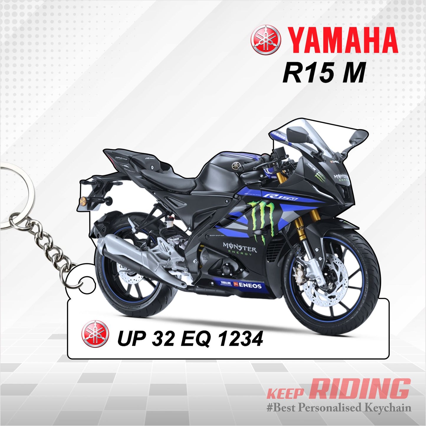 R15M - Personalized Yamaha Keychain - Wood, Acrylic, Metal Printed