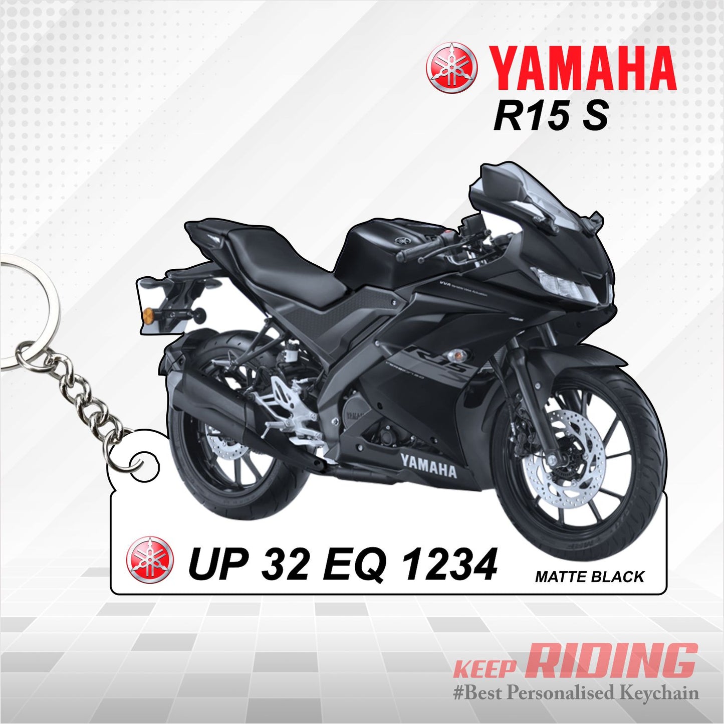 R15S - Personalized Yamaha Keychain - Wood, Acrylic, Metal Printed