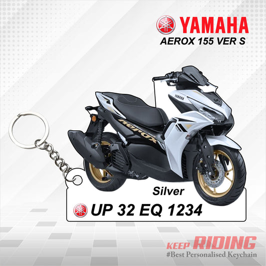 Aerox 155 Version S - Personalized Yamaha Keychain - Wood, Acrylic, Metal Printed