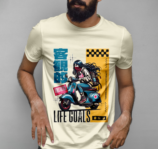 Motorcycle Woman Vectors Graphic Printed T-shirt