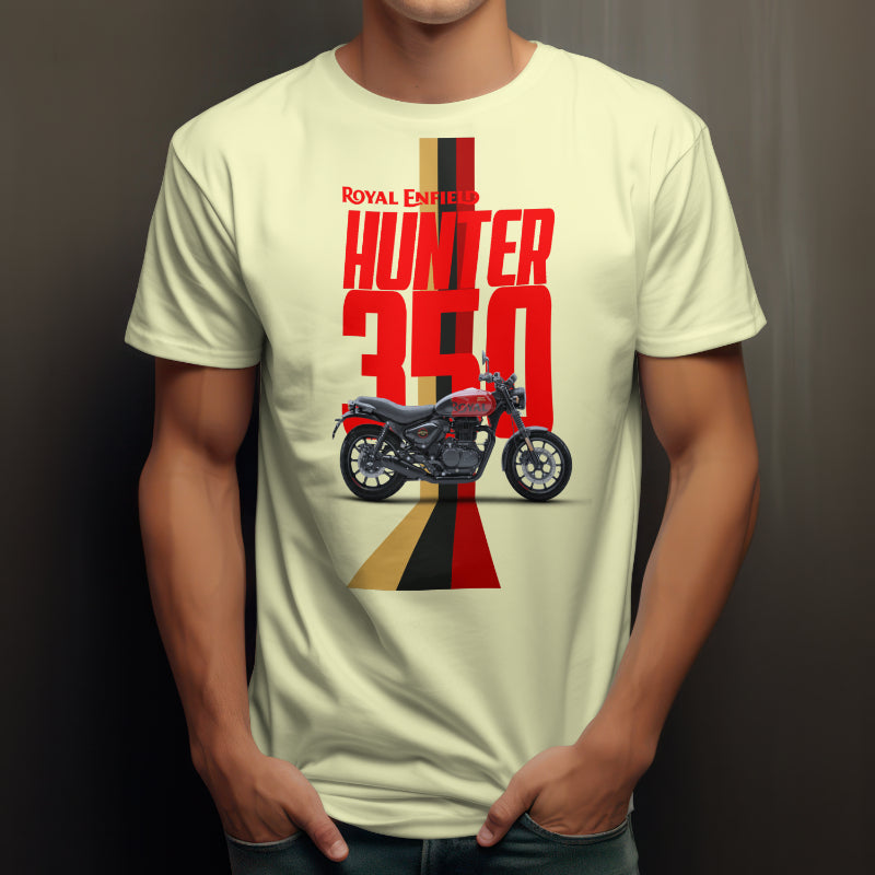 Hunter 350 - Rebel Red - Royal Enfield Graphic Printed T-shirt