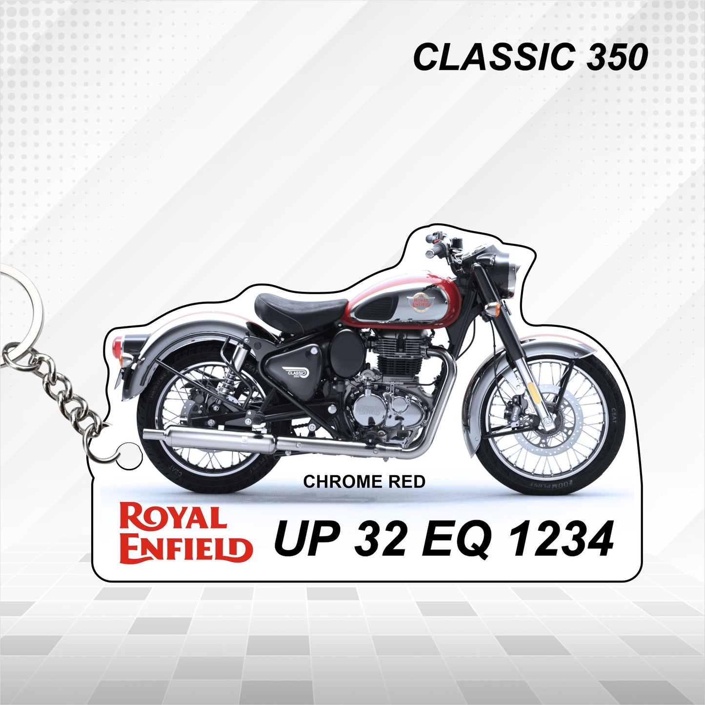 Classic 350 - Personalized Royal Enfield Keychain - Wood, Acrylic, Metal Printed