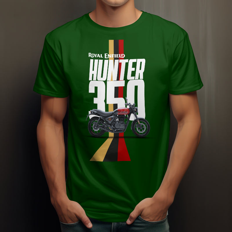 Hunter 350 - Rebel Red - Royal Enfield Graphic Printed T-shirt
