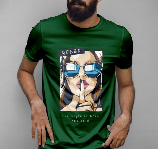 Cartoon Girl in Sunglasses Graphic Printed T-shirt