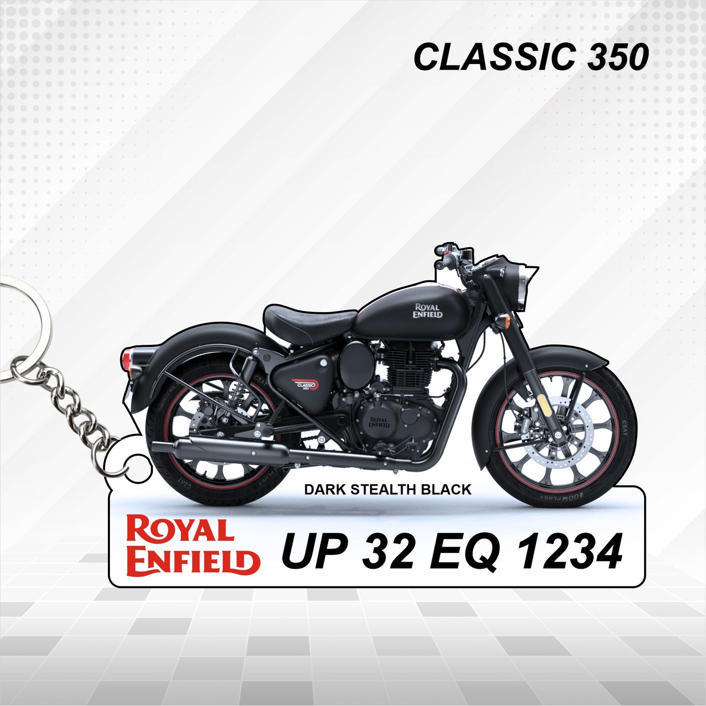 Classic 350 - Personalized Royal Enfield Keychain - Wood, Acrylic, Metal Printed