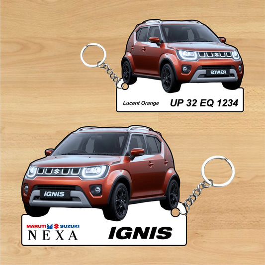 IGNIS - Personalized  Maruti Suzuki Nexa Keychain - Wood, Acrylic, Metal Printed
