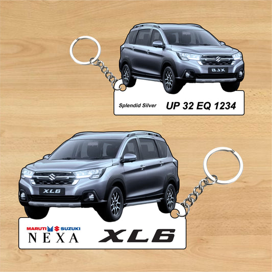 XL6 - Personalized Maruti Suzuki Nexa Keychain - Wood, Acrylic, Metal Printed