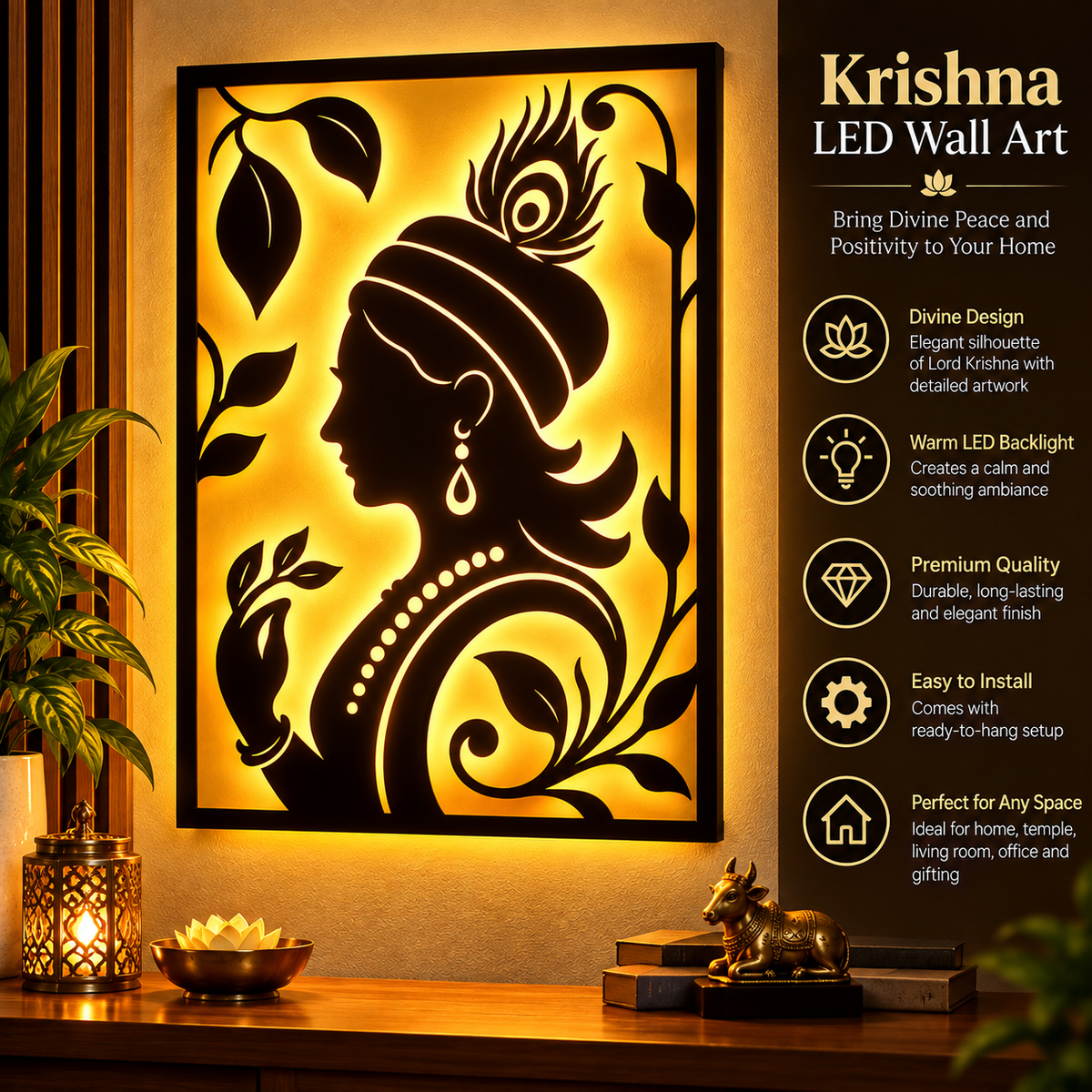 Krishna LED Wall Art