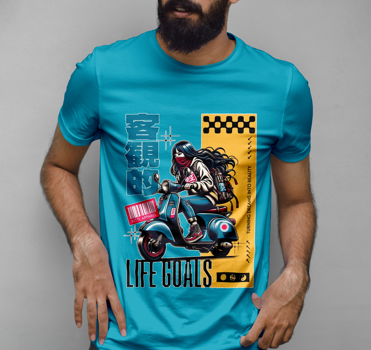 Motorcycle Woman Vectors Graphic Printed T-shirt