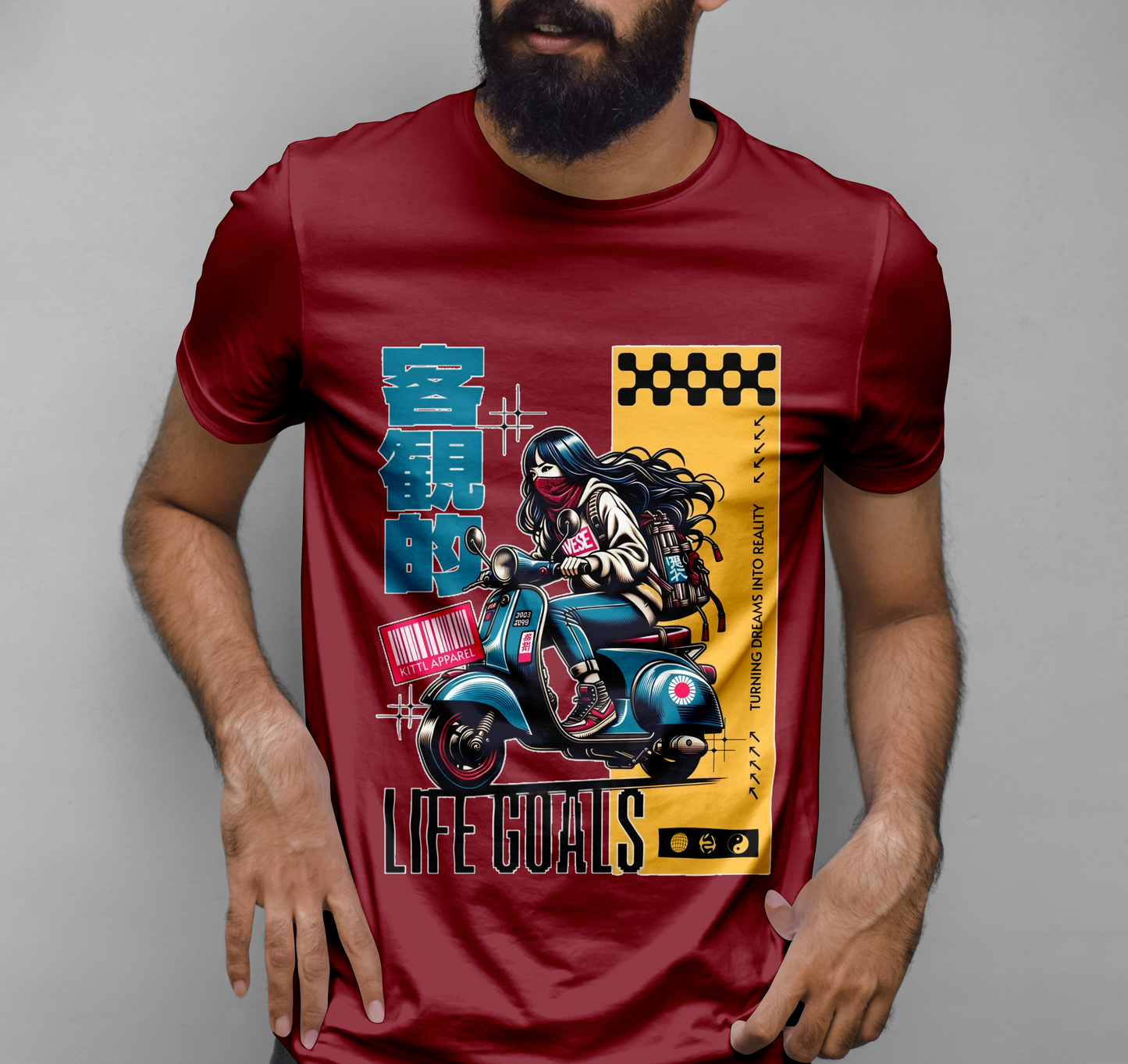 Motorcycle Woman Vectors Graphic Printed T-shirt