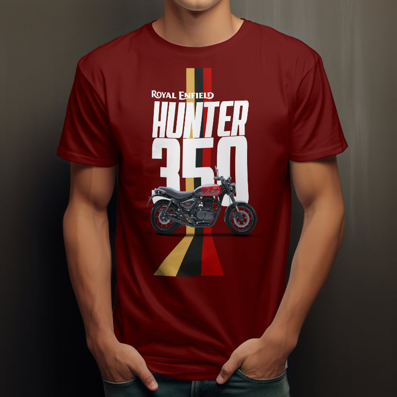 Hunter 350 - Rebel Red - Royal Enfield Graphic Printed T-shirt