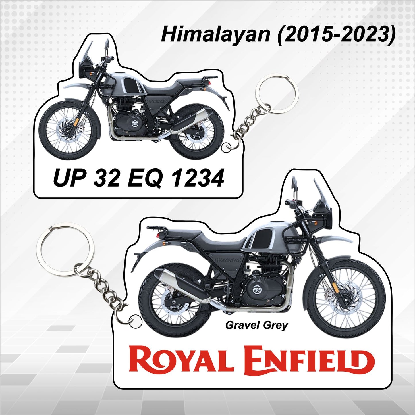 Himalayan (2015-2023) - Personalized Royal Enfield Keychain - Wood, Acrylic, Metal Printed