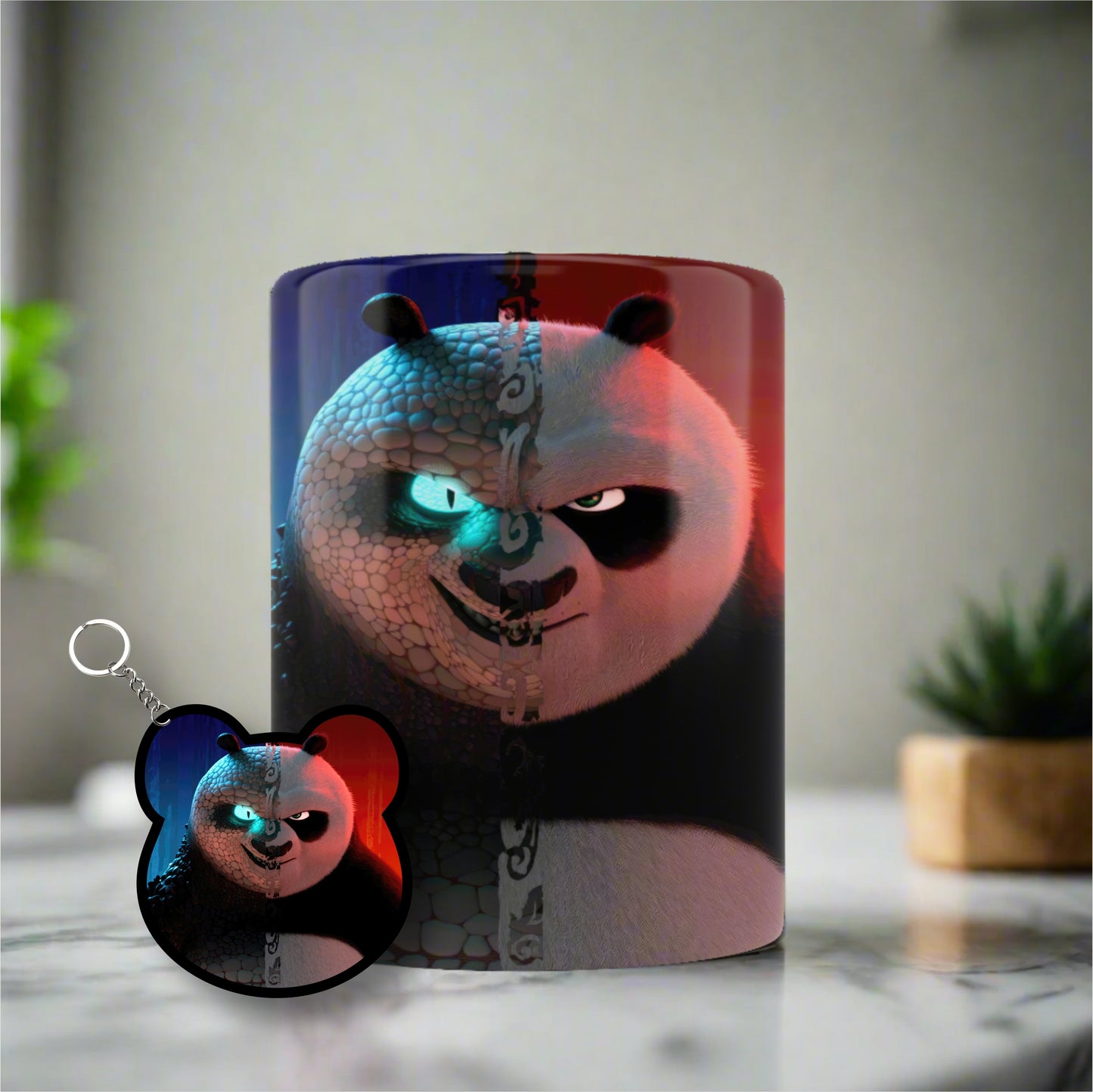 Kung Fu Panda 4 - 2024 Printed Ceramic Mug + Keychain Combo