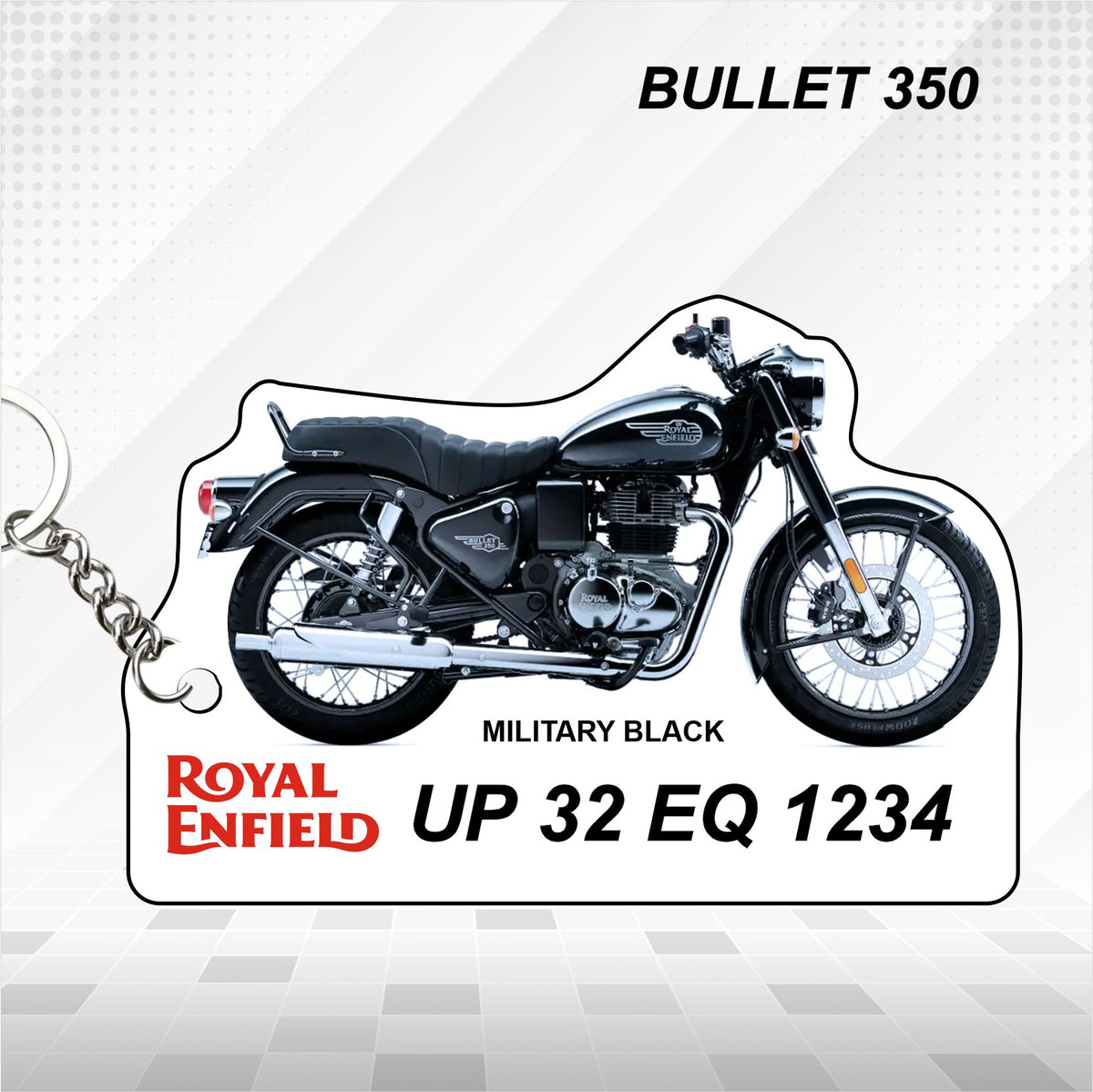 Bullet 350 - Personalized Royal Enfield Printed Keychain