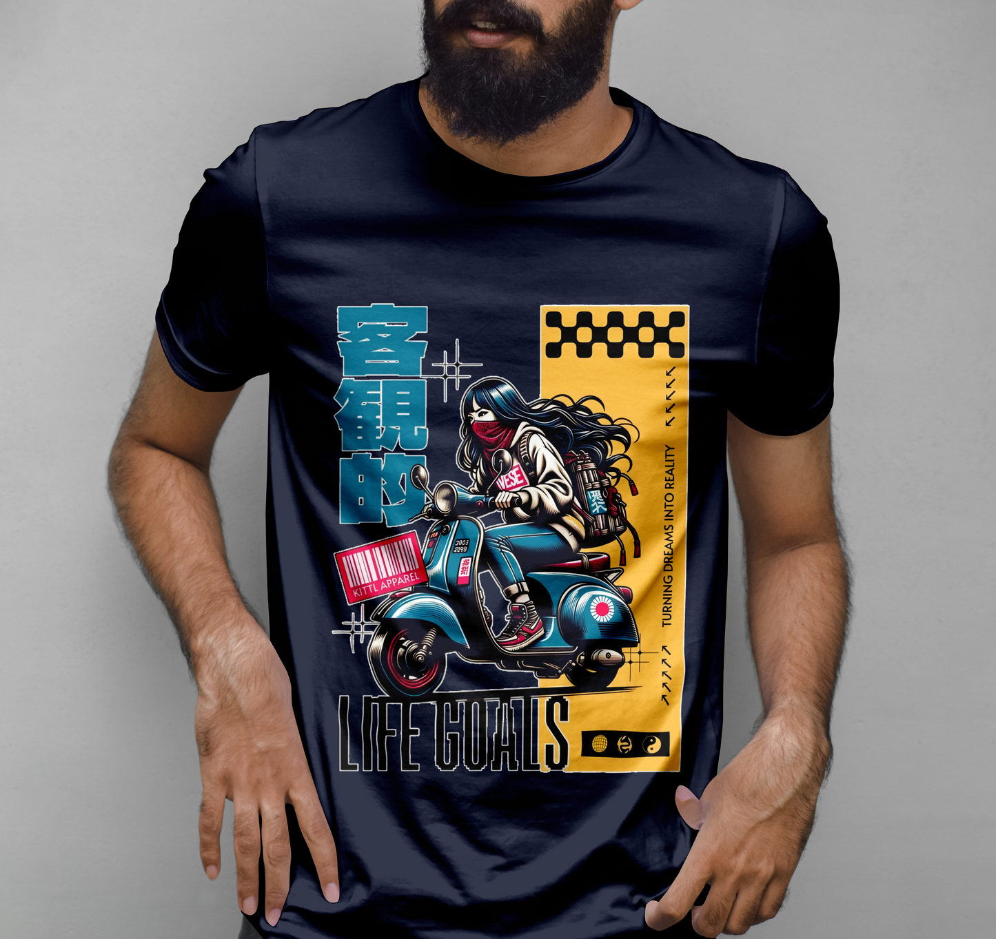 Motorcycle Woman Vectors Graphic Printed T-shirt