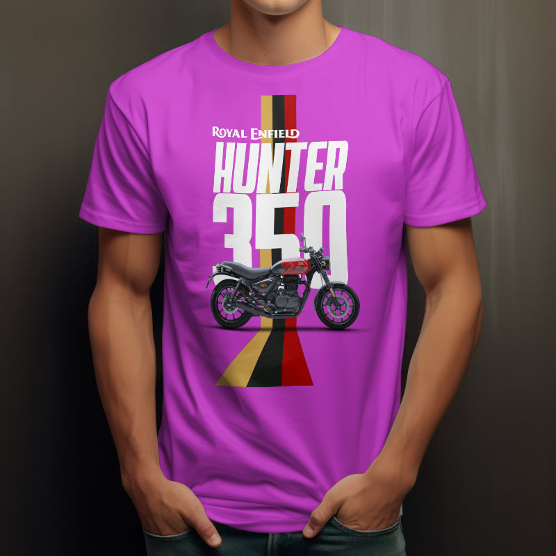 Hunter 350 - Rebel Red - Royal Enfield Graphic Printed T-shirt