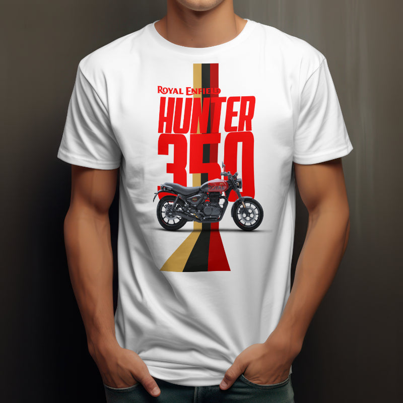 Hunter 350 - Rebel Red - Royal Enfield Graphic Printed T-shirt