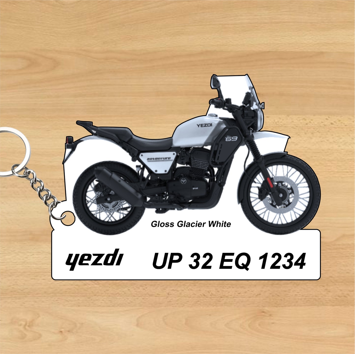 Yezdi Adventure - Personalized Jawa Keychain - Wood, Acrylic, Metal Printed