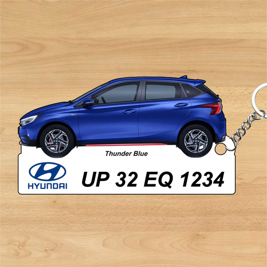 i20 N Line - Personalized Hyundai Car Keychain - Wood, Acrylic, Metal Printed