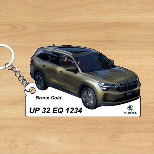 Kodiaq - Personalized Skoda Car Keychain - Wood, Acrylic, Metal Printed