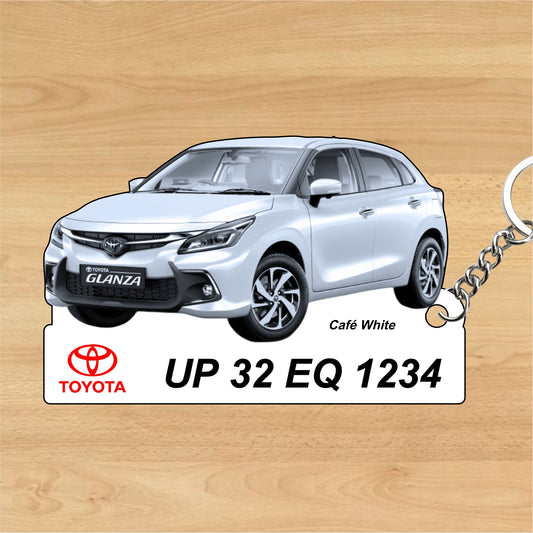 Glanza - Personalized Toyota Keychain - Wood, Acrylic, Metal Printed