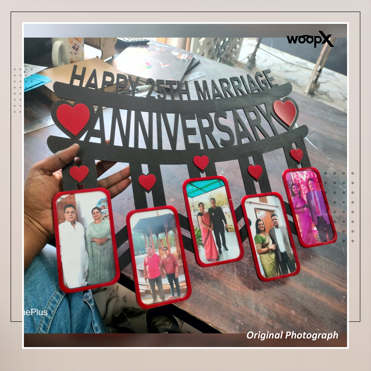 25th Anniversary Photo Frame - Personalized Wall Frame to Celebrate 25 Years of Love & Commitment