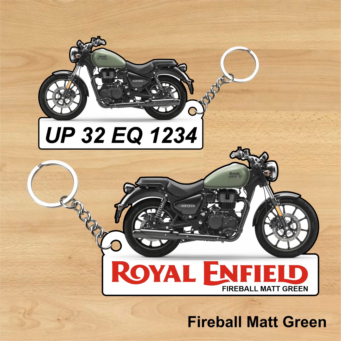 Meteor 350 - Personalized Royal Enfield Two-Sided Sublimation Keychain