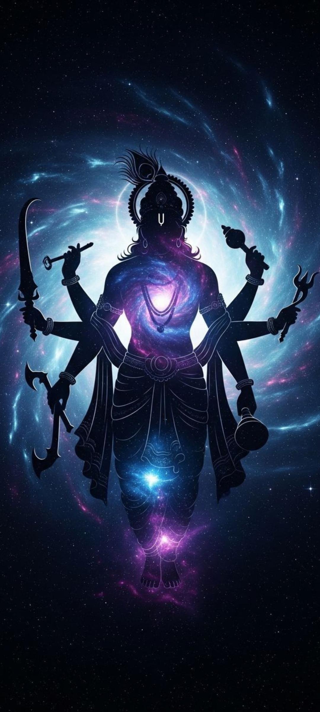 Cosmic Lord Vishnu Silhouette Acrylic Wall Art