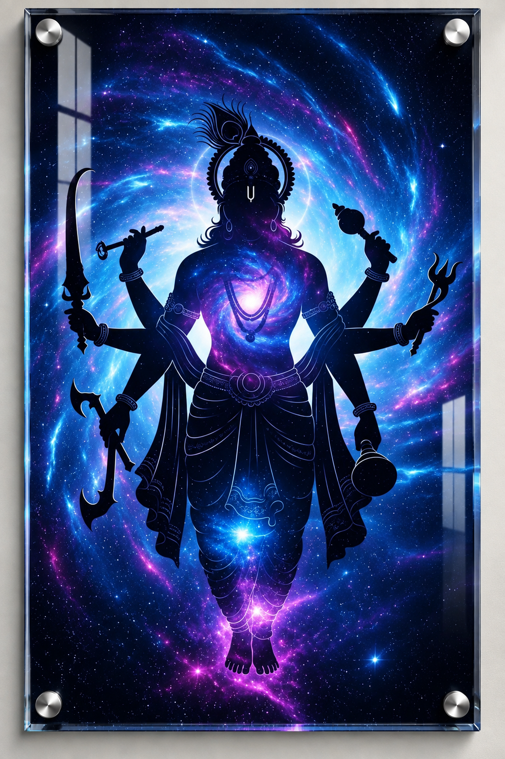 Cosmic Lord Vishnu Silhouette Acrylic Wall Art