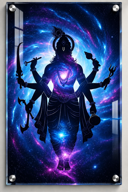 Cosmic Lord Vishnu Silhouette Acrylic Wall Art
