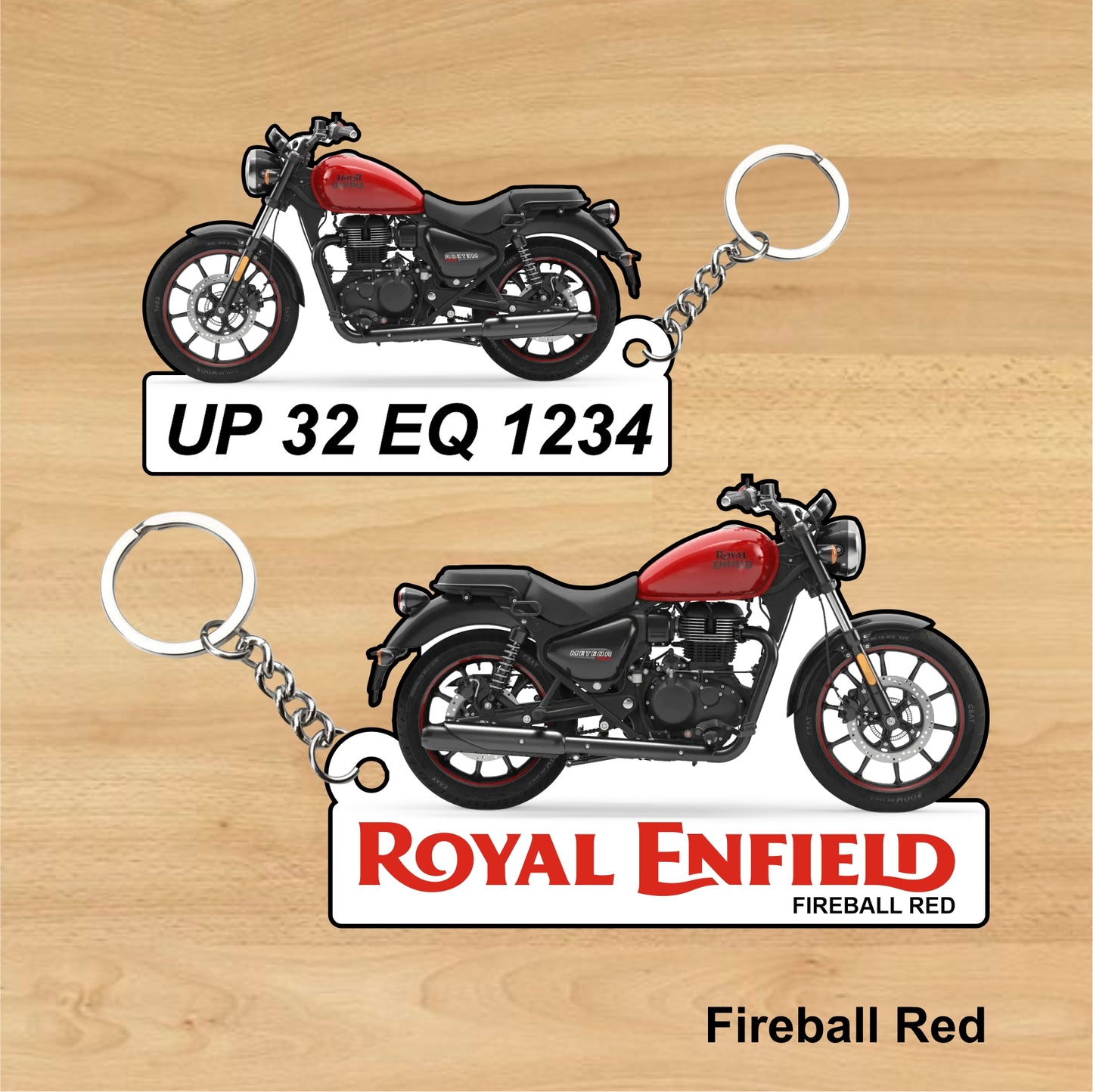 Meteor 350 - Personalized Royal Enfield Two-Sided Sublimation Keychain