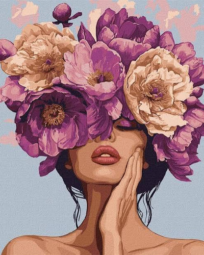 Floral Woman Portrait Acrylic Wall Art