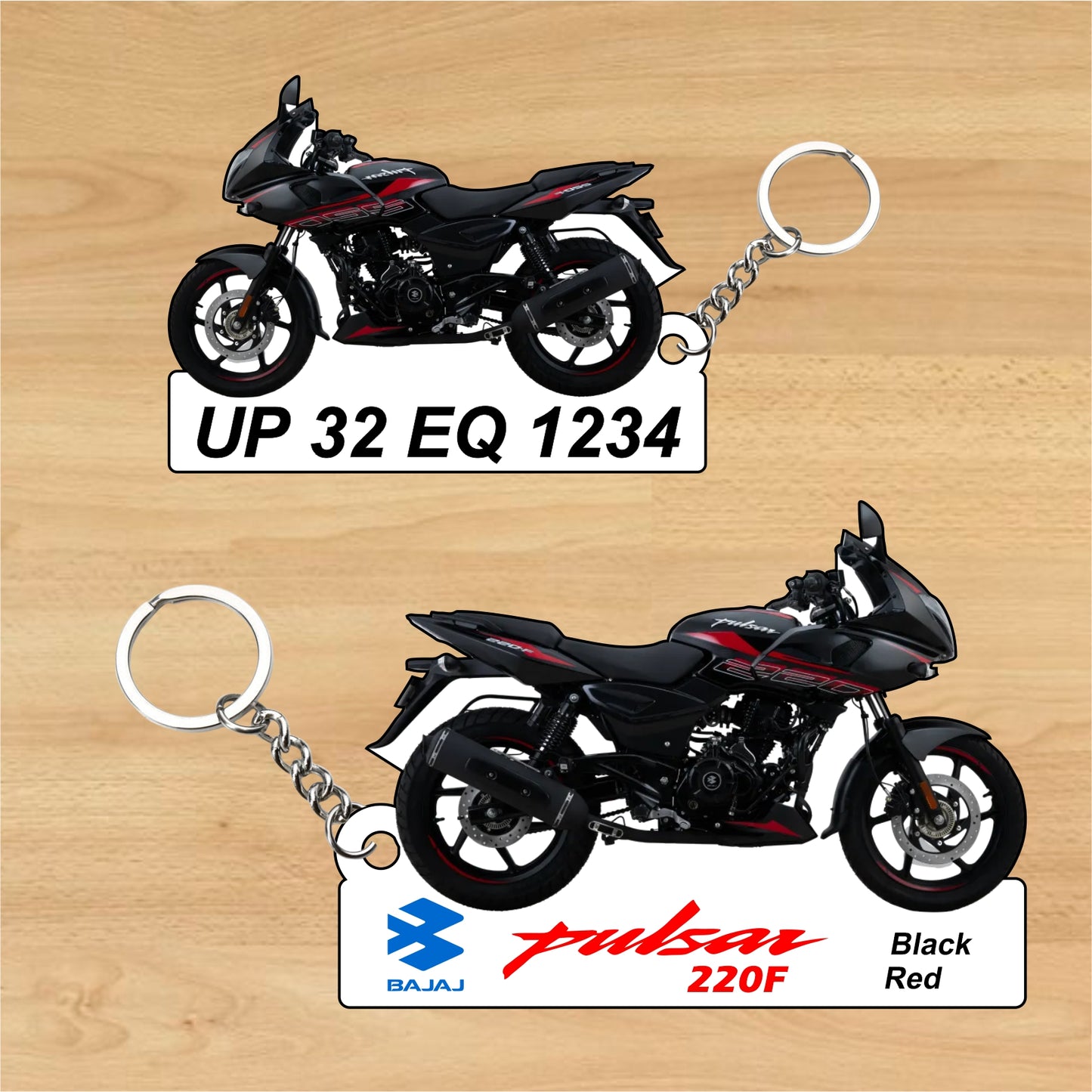 Pulsar 220F - Personalized Bajaj Two-Sided Sublimation Keychain