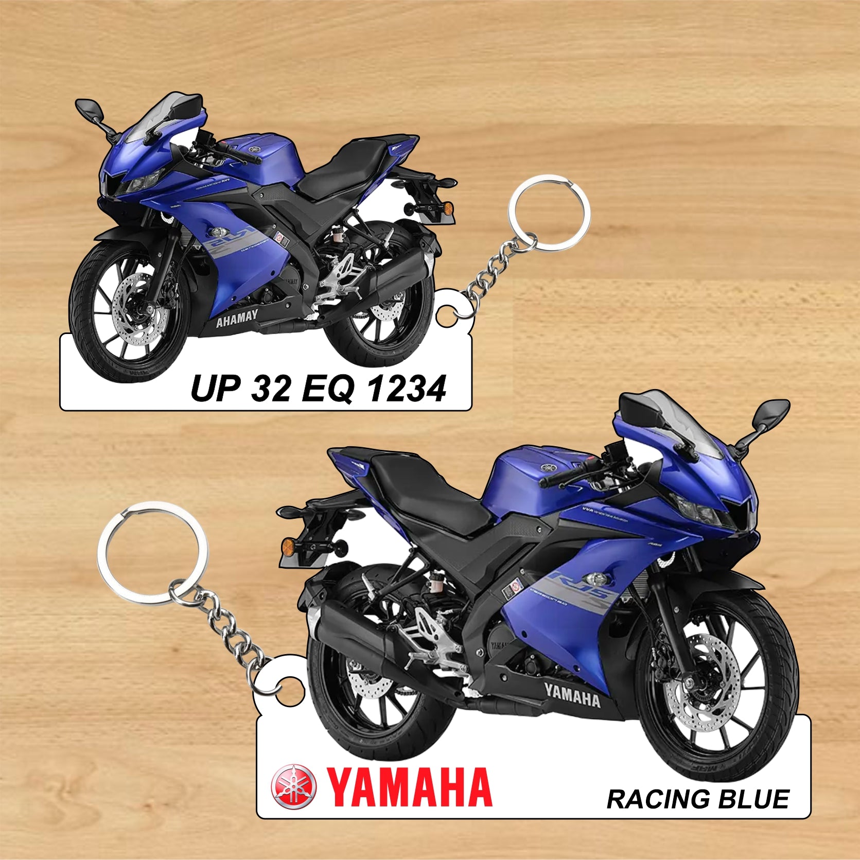 R15S - Personalized Yamaha Two-Sided Sublimation Keychain