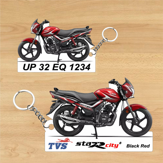 TVS Star City Plus - Personalized  Two-Sided Sublimation Keychain