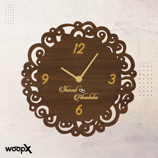 Personalized Couple Name MDF Clock