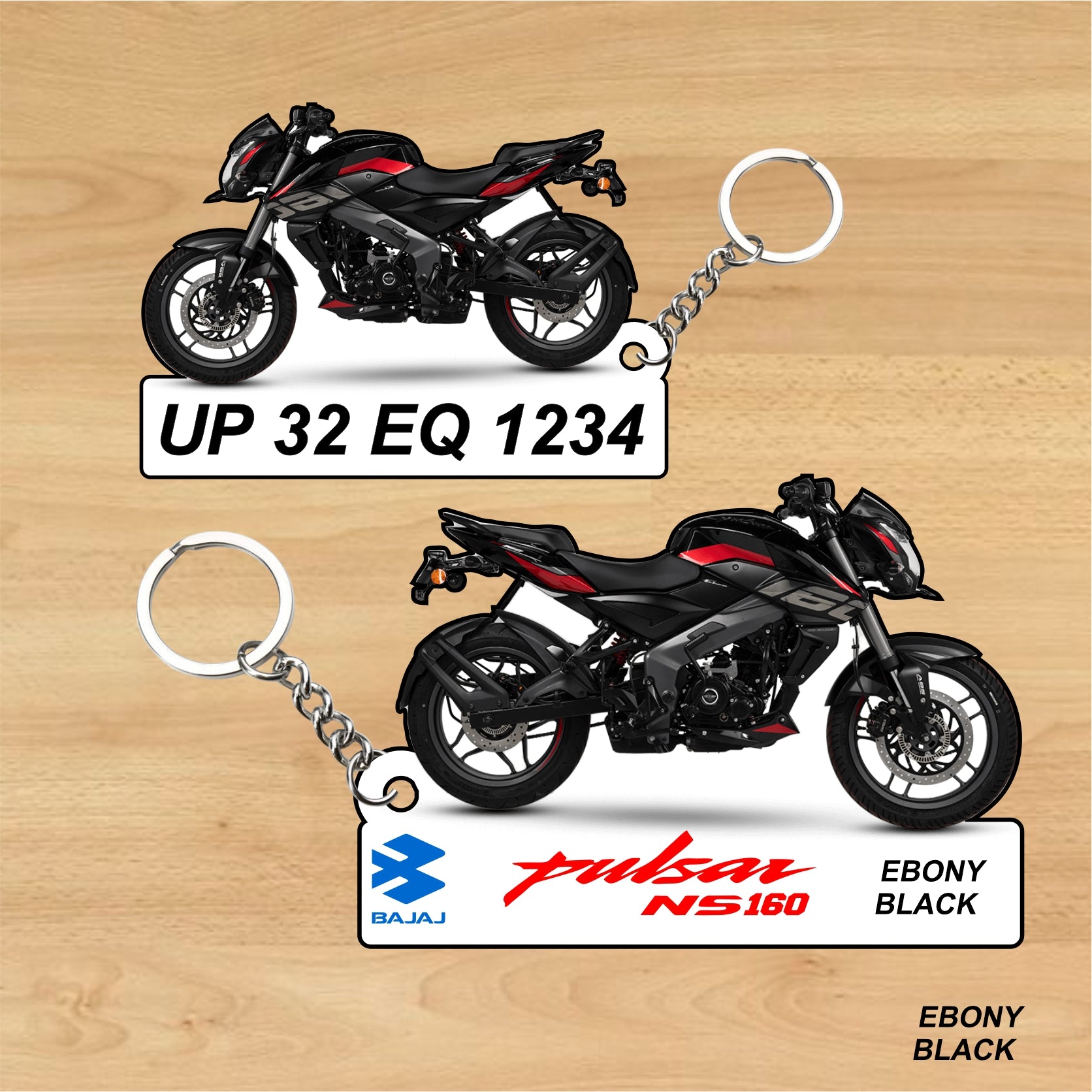 Pulsar NS 160 - Personalized Bajaj Two-Sided Sublimation Keychain