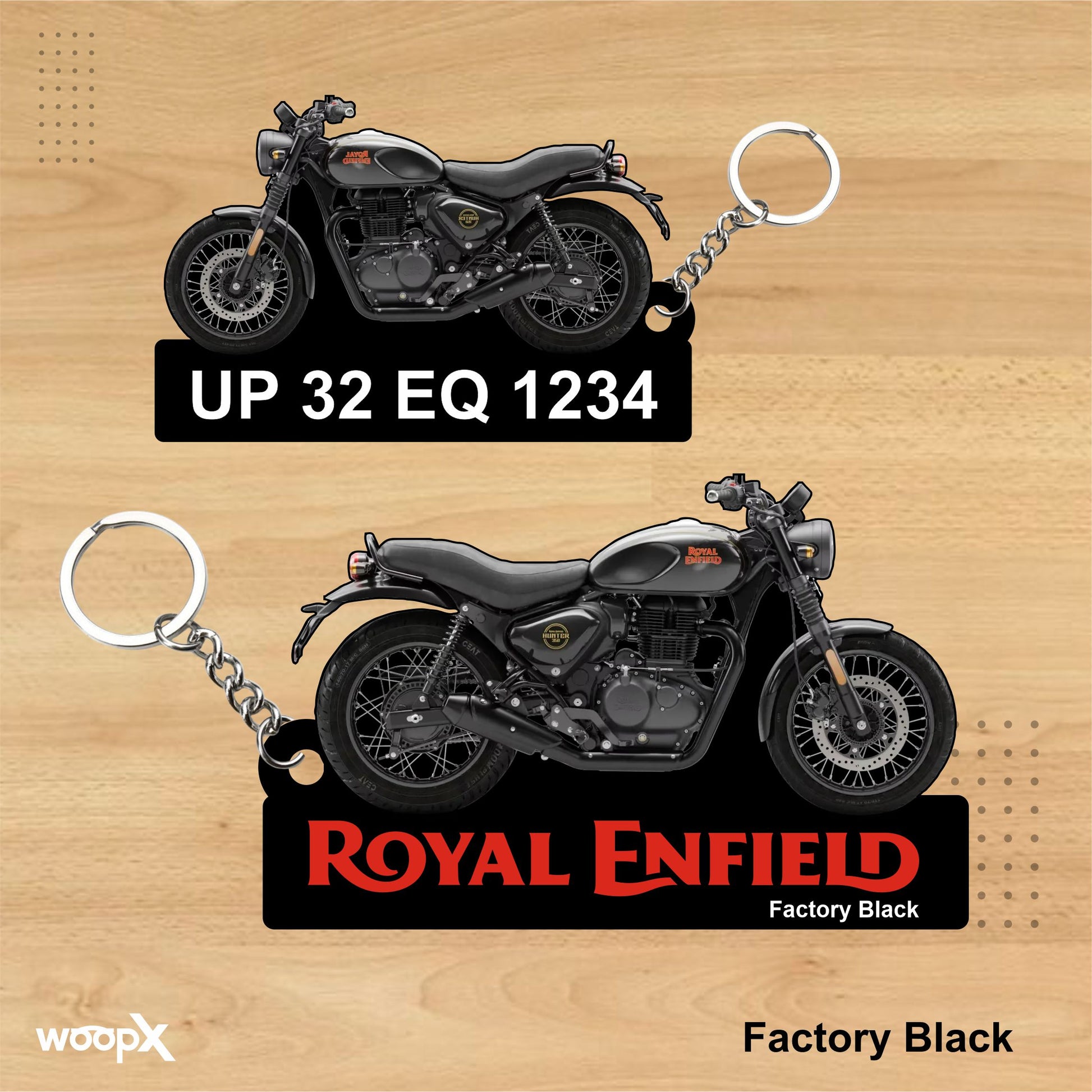 Hunter 350 - Personalized Royal Enfield Two-Sided Sublimation Keychain