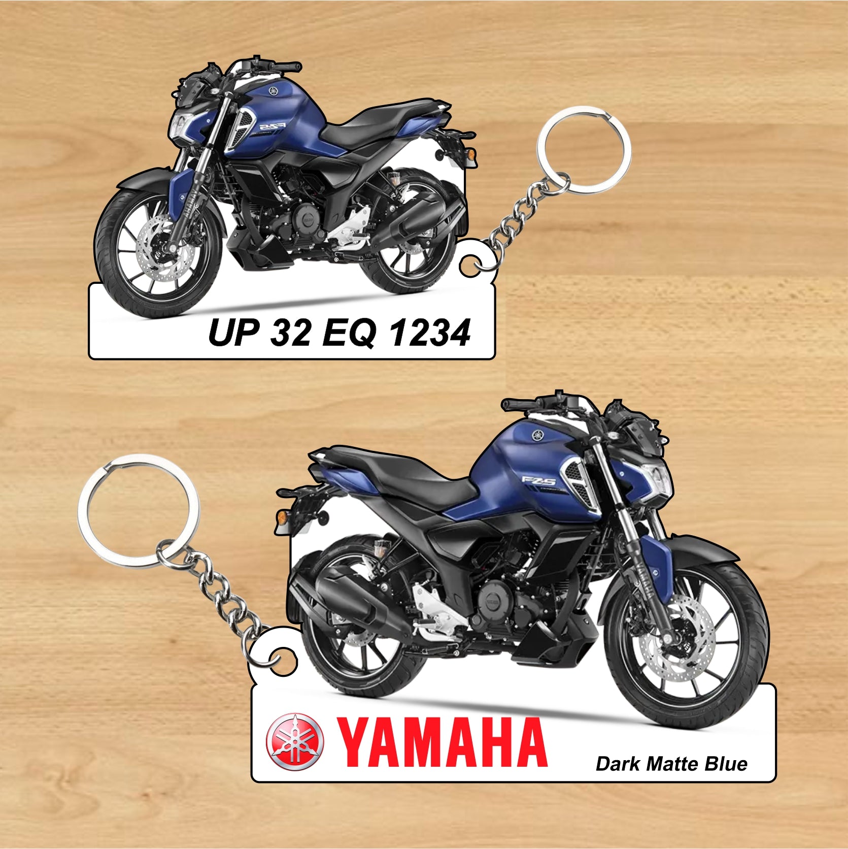 FZ-S Fi Ver 4.0 - Personalized Yamaha Two-Sided Sublimation Keychain