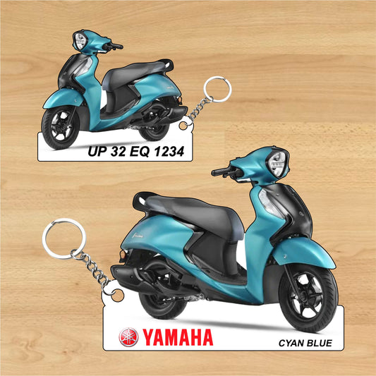 Fascino 125 Fi Hybrid - Personalized Yamaha Two-Sided Sublimation Keychain